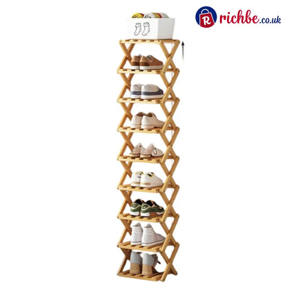 Durable Foldable Bamboo Shoe Rack - Houseware & Kitchen
