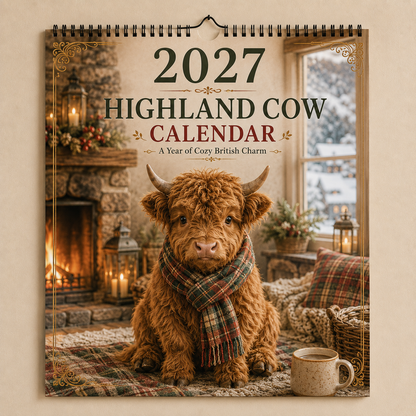 2027 Highland Cows Seasons Calendar🐮