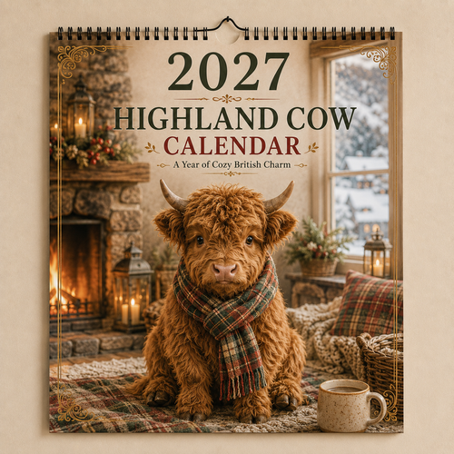 2027 Highland Cows Seasons Calendar🐮