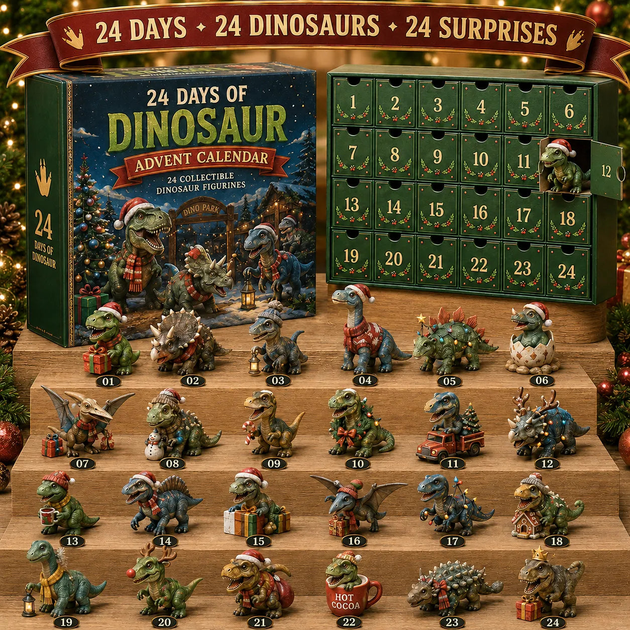 24 Days of Dinosaur Christmas Advent Calendar