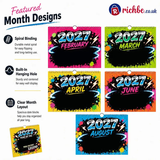 💥Early Bird Sale, 🎁2027 Year of the Wall Calendar – Bold Graffiti Humor Calendar📆🌟