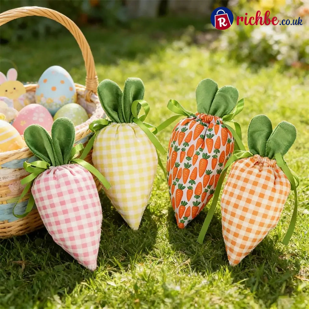 Easter Bunny Carrot Treat Bags – Festive Candy & Gift Party Favor Pouches