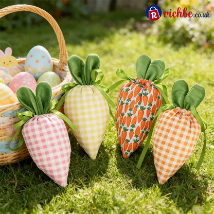 Easter Bunny Carrot Treat Bags – Festive Candy & Gift Party Favor Pouches
