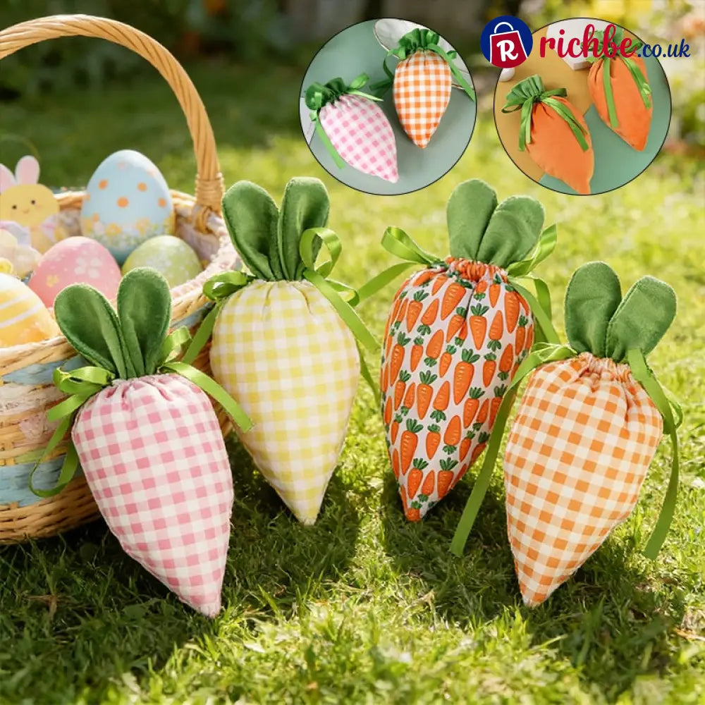 Easter Bunny Carrot Treat Bags – Festive Candy & Gift Party Favor Pouches