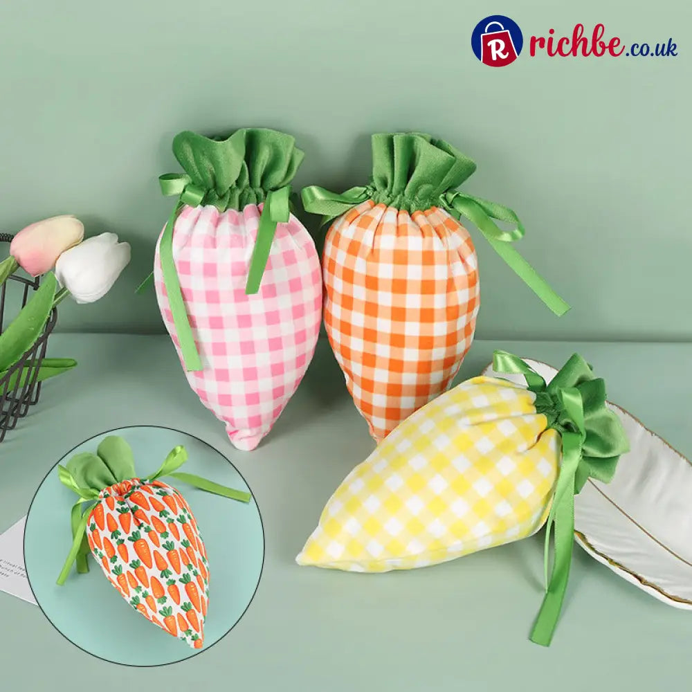 Easter Bunny Carrot Treat Bags – Festive Candy & Gift Party Favor Pouches