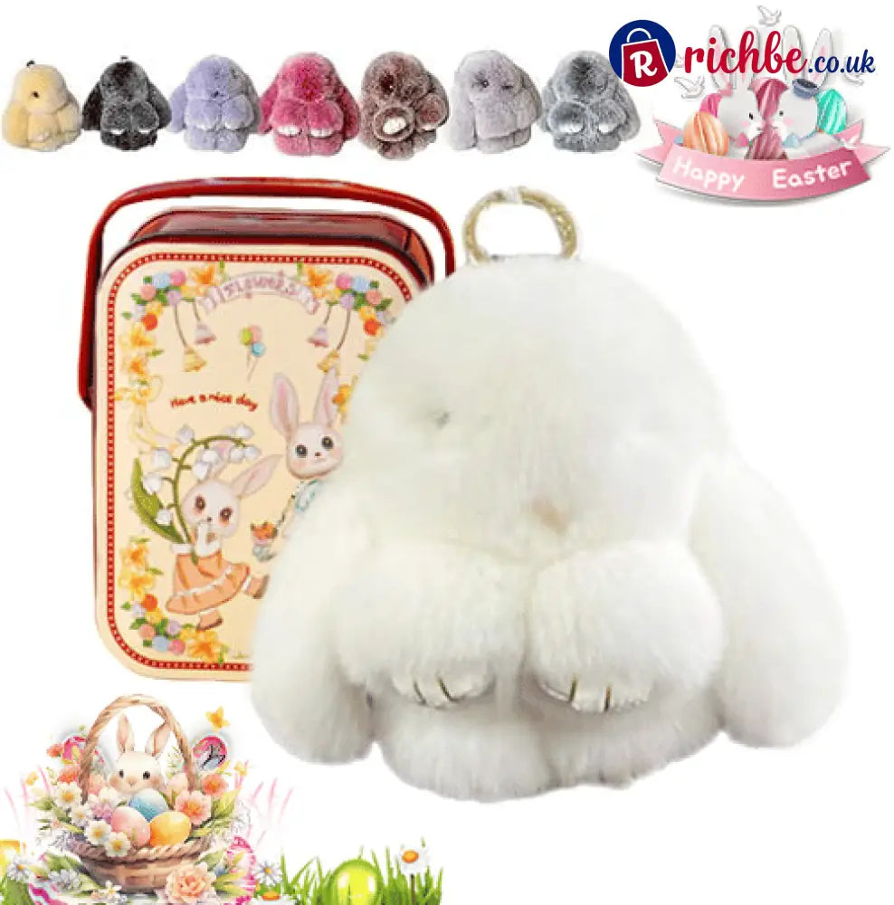 🐰Easter Cute Bunny Plush Keychain - Iron Box Gift Option 🎁Easter Sweet Surprise