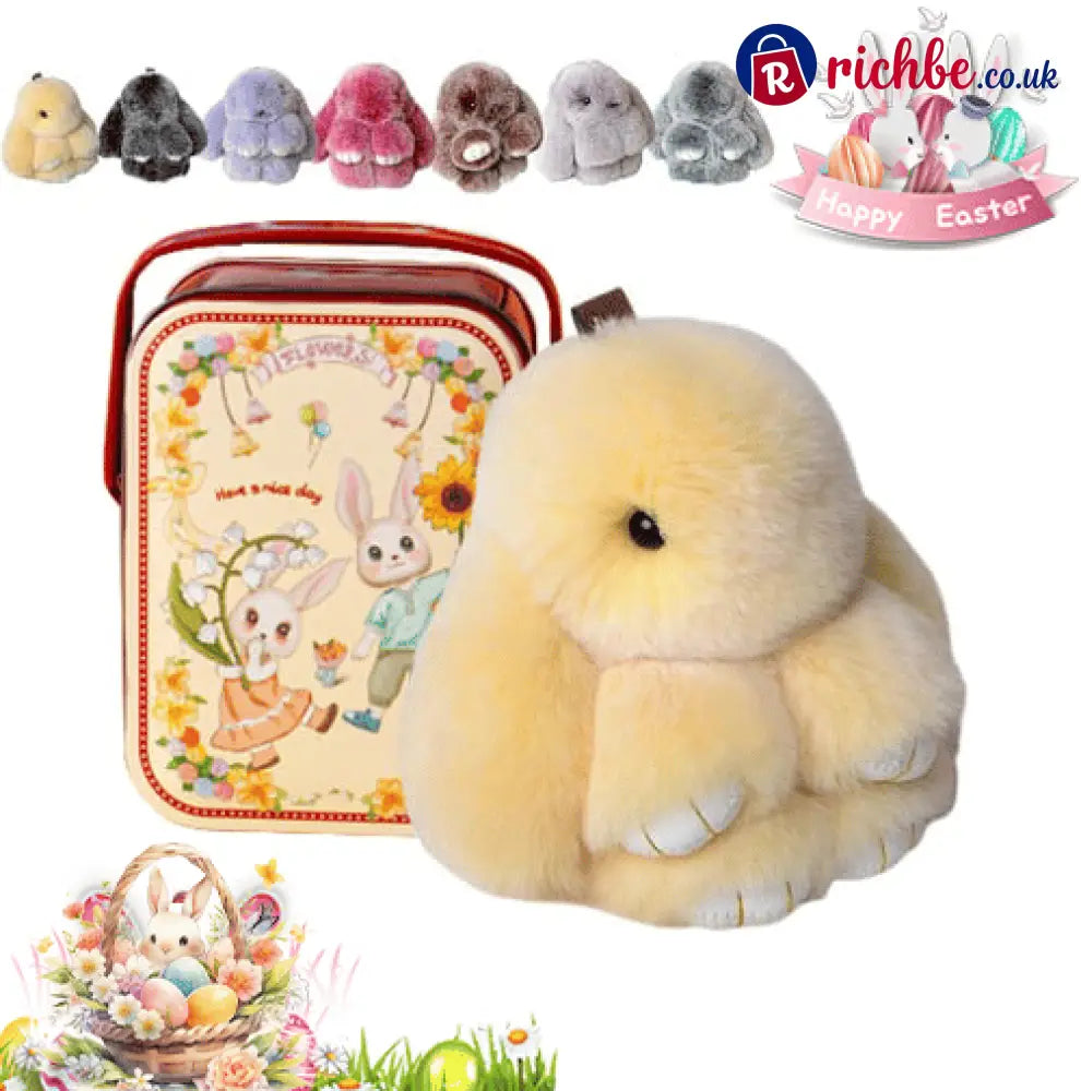 🐰Easter Cute Bunny Plush Keychain - Iron Box Gift Option 🎁Easter Sweet Surprise