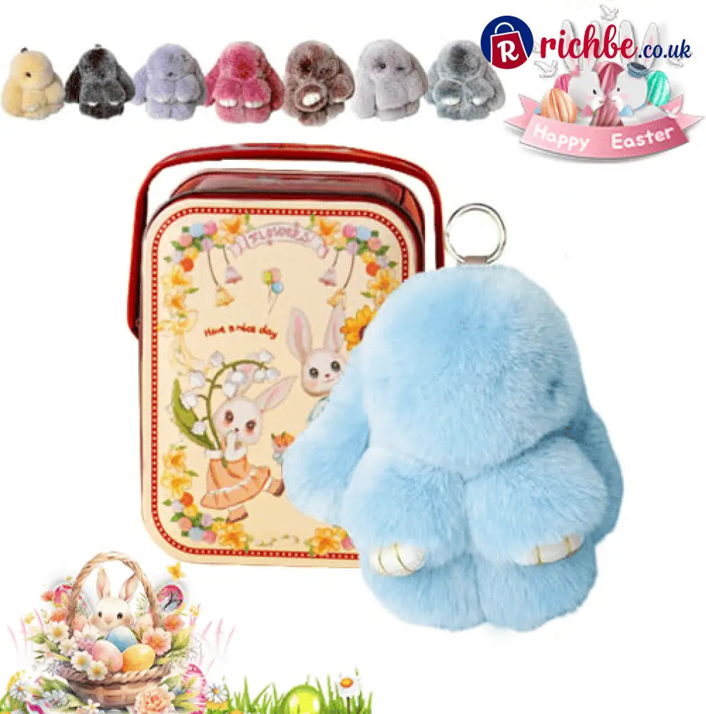🐰Easter Cute Bunny Plush Keychain - Iron Box Gift Option 🎁Easter Sweet Surprise