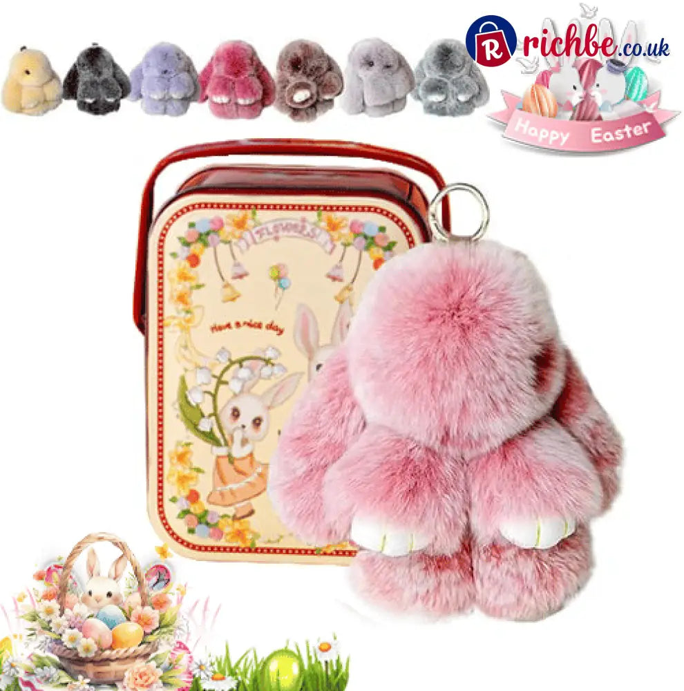 🐰Easter Cute Bunny Plush Keychain - Iron Box Gift Option 🎁Easter Sweet Surprise