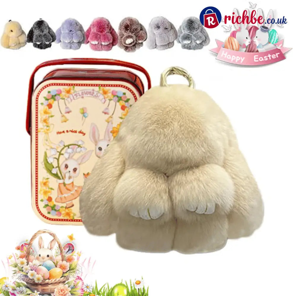 🐰Easter Cute Bunny Plush Keychain - Iron Box Gift Option 🎁Easter Sweet Surprise