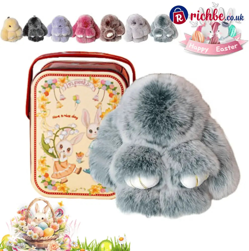 🐰Easter Cute Bunny Plush Keychain - Iron Box Gift Option 🎁Easter Sweet Surprise