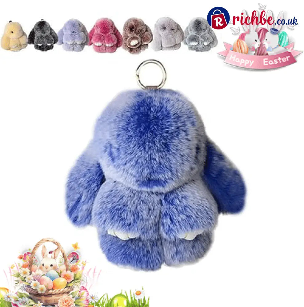 🐰Easter Cute Bunny Plush Keychain - Iron Box Gift Option 🎁Easter Sweet Surprise - Blue / 🐰(without box)