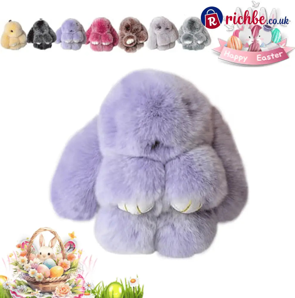 🐰Easter Cute Bunny Plush Keychain - Iron Box Gift Option 🎁Easter Sweet Surprise - 🔥Purple / 🐰(without box)