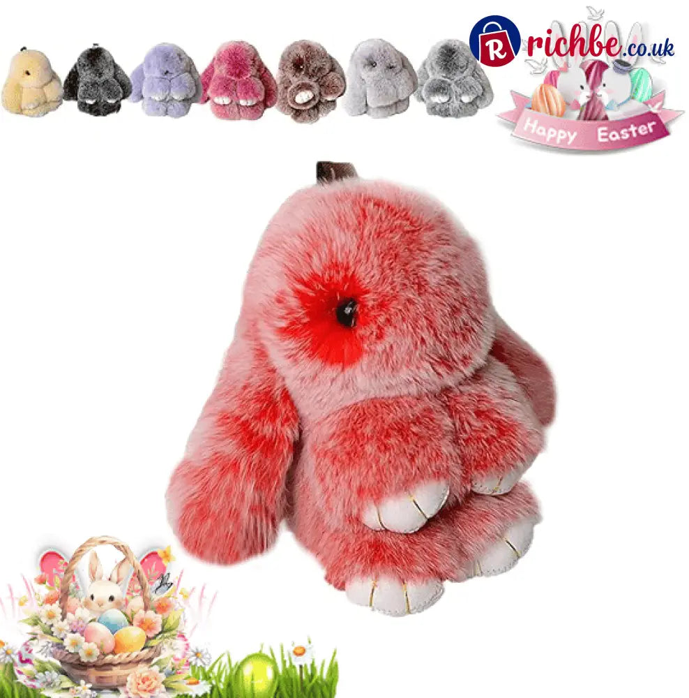🐰Easter Cute Bunny Plush Keychain - Iron Box Gift Option 🎁Easter Sweet Surprise - Red / 🐰(without box)