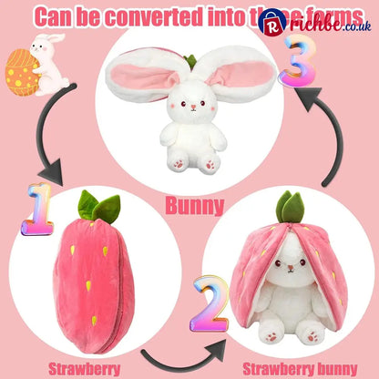 🐰Easter Early Sale 49% OFF🍓Strawberry Bunny Transformed into Little Rabbit🎀 Fruit Doll Plush Toy🐰
