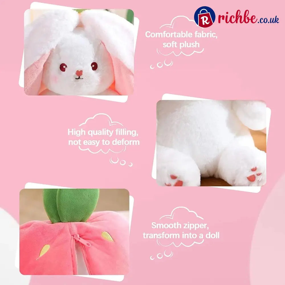 🐰Easter Early Sale 49% OFF🍓Strawberry Bunny Transformed into Little Rabbit🎀 Fruit Doll Plush Toy🐰