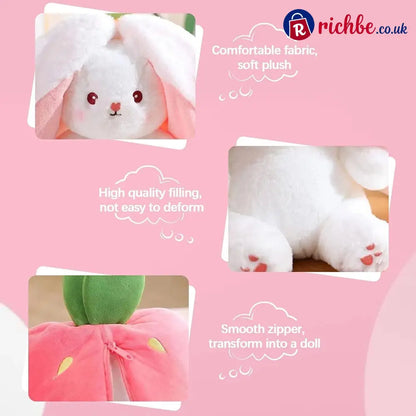 🐰Easter Early Sale 49% OFF🍓Strawberry Bunny Transformed into Little Rabbit🎀 Fruit Doll Plush Toy🐰