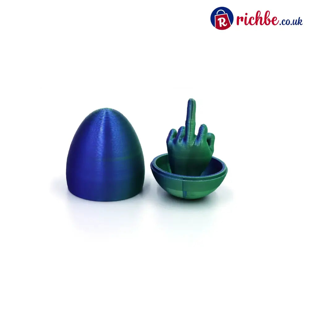 🔥Easter Egg Surprise – Funny 3D Printed Middle Finger Egg - Blue-Green Gradient