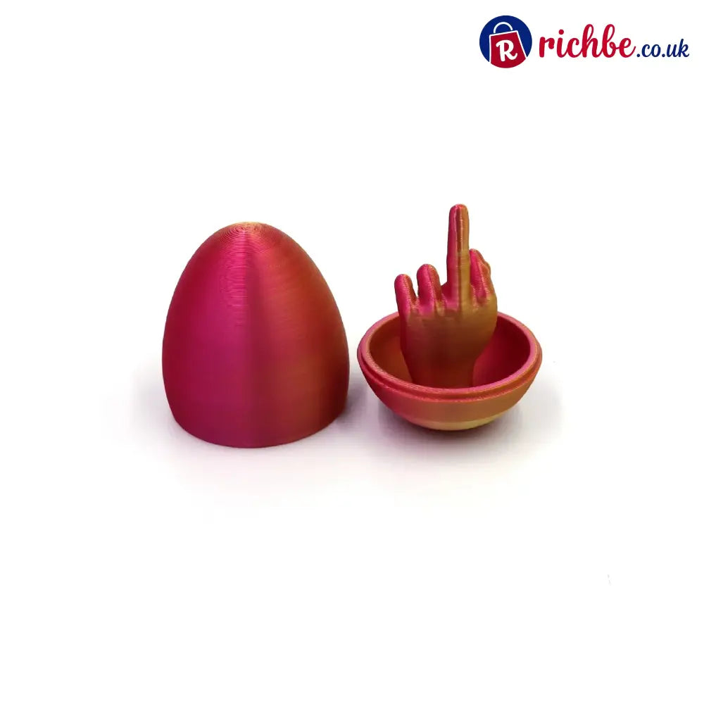 🔥Easter Egg Surprise – Funny 3D Printed Middle Finger Egg - Red-Gold Gradient
