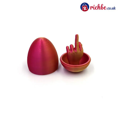 🔥Easter Egg Surprise – Funny 3D Printed Middle Finger Egg - Red-Gold Gradient