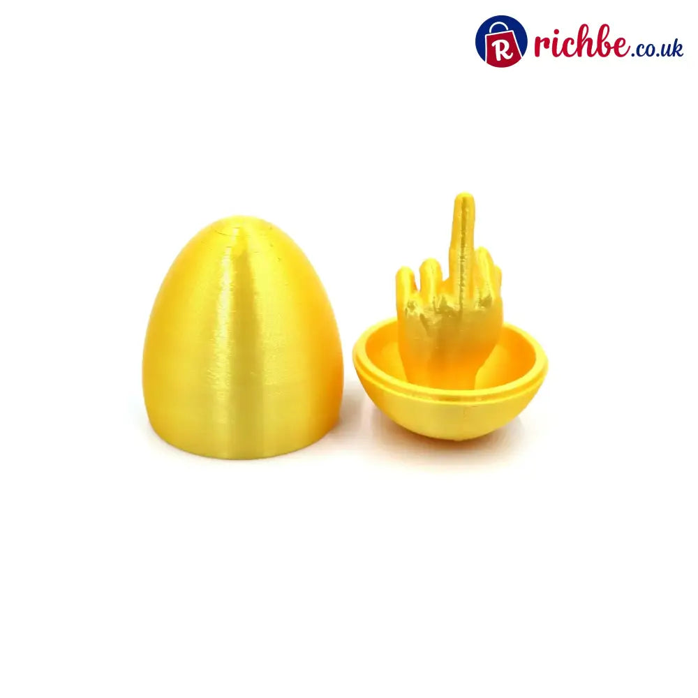 🔥Easter Egg Surprise – Funny 3D Printed Middle Finger Egg - Silk Shiny Gold