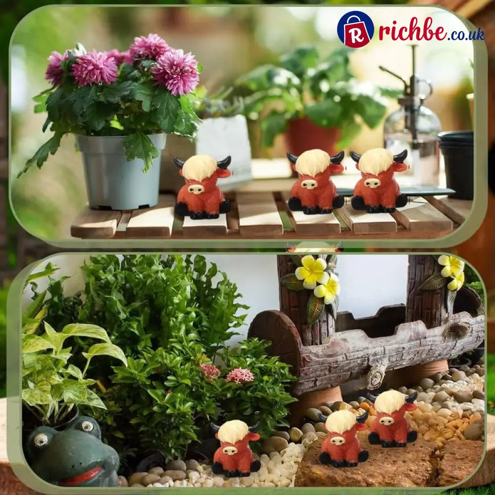 🐂🥚 Easter Mini Highland Cow Figurines