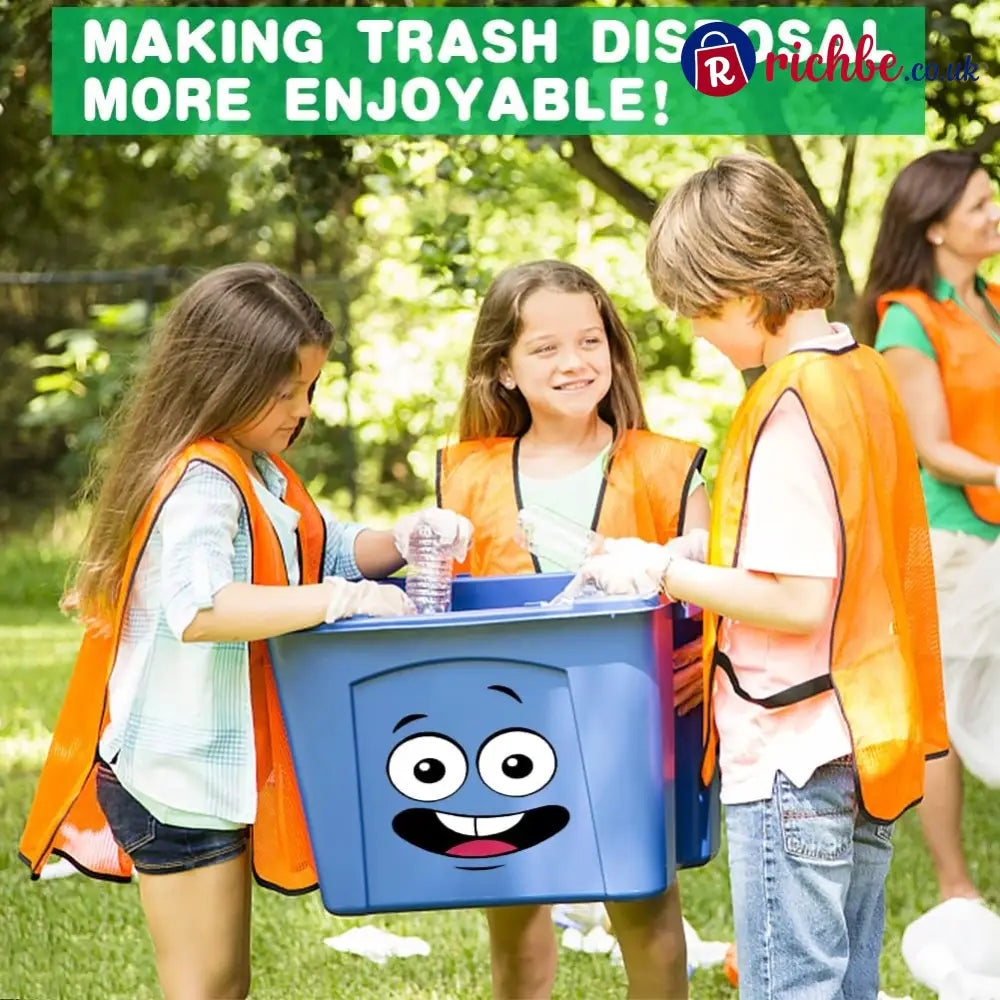 🌱 Eco-Friendly Trash Can Face Sticker Set