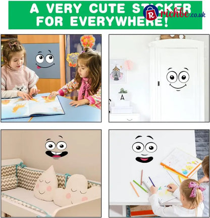 🌱 Eco-Friendly Trash Can Face Sticker Set