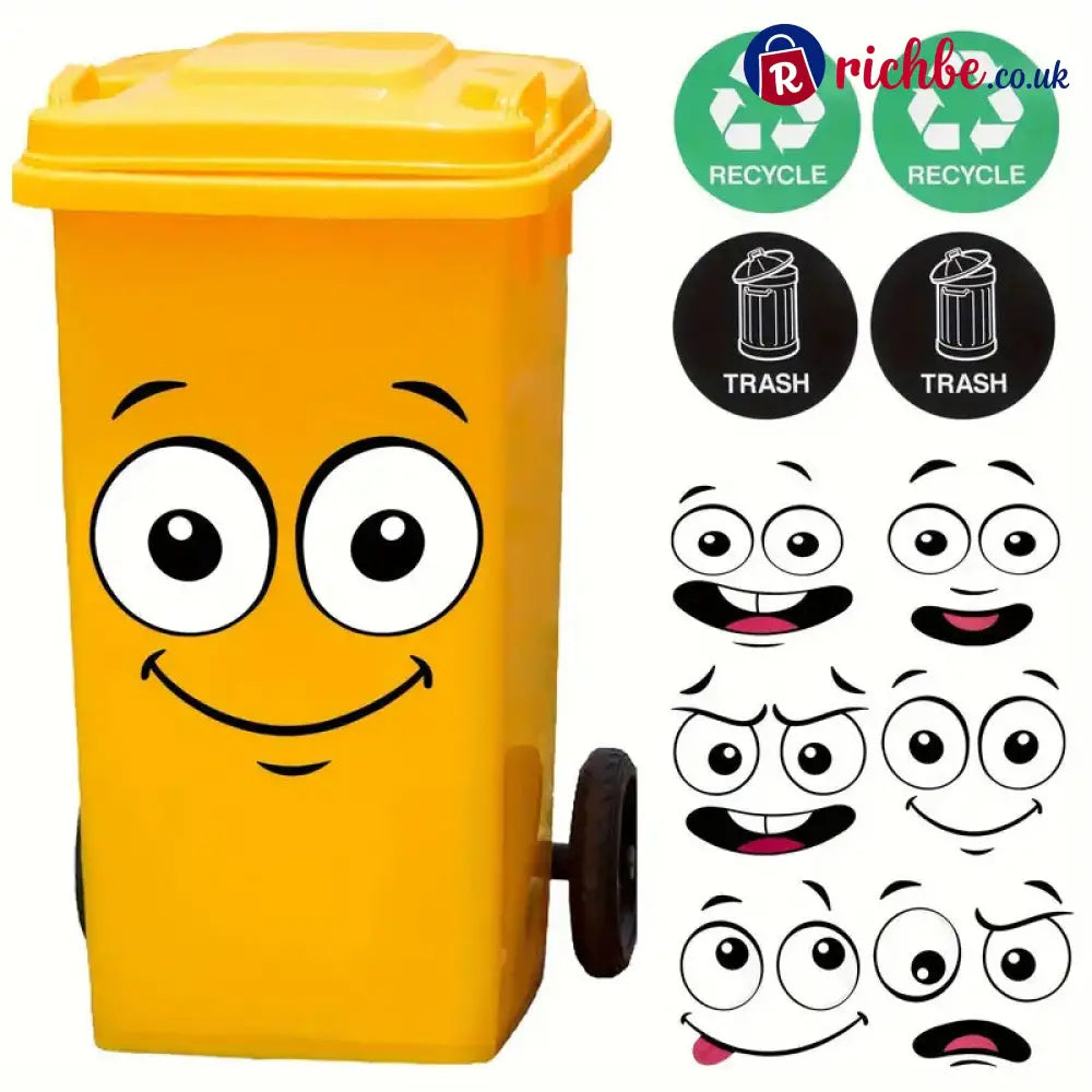 🌱 Eco-Friendly Trash Can Face Sticker Set - BUY 1
