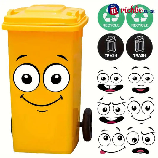🌱 Eco-Friendly Trash Can Face Sticker Set - BUY 1
