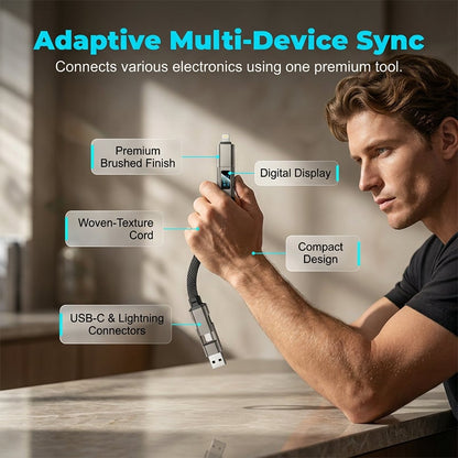 🔥Limited Time SALE 40% OFF🔥4-in-1 Digital Display Keychain Charging Cable