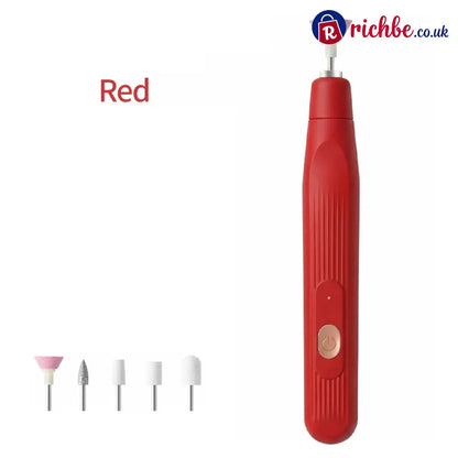💅 Electric Manicure Set | Portable Nail Care - Red - Hot sale