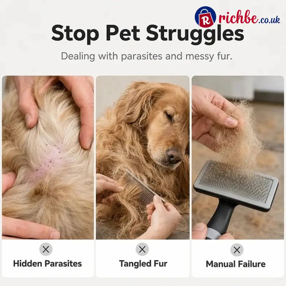 Electric Pet Grooming Comb – Suction & Detangling Tool