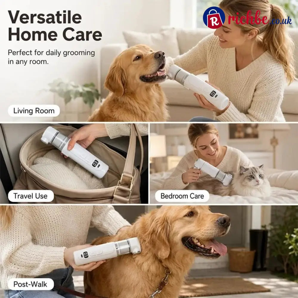 Electric Pet Grooming Comb – Suction & Detangling Tool