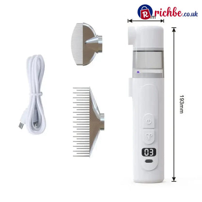 Electric Pet Grooming Comb – Suction & Detangling Tool