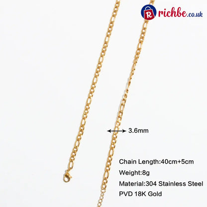 ✨Elegant 2-Piece 18K Gold Jewelry Set – Bracelet & Necklace for Men & Women