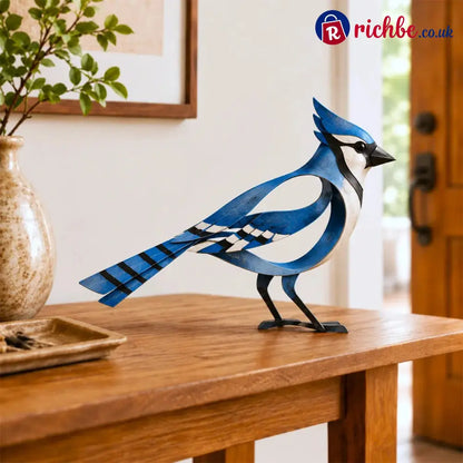 🕊️Elegant and minimalist metal bird sculpture -- Fleeting Moments of Lightness in the Natural World！ - Blue Jay Bird