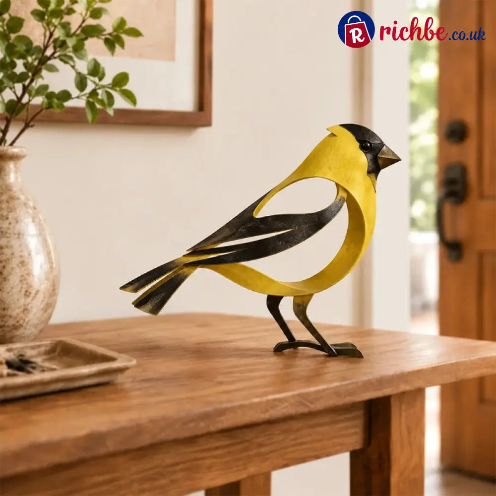 🕊️Elegant and minimalist metal bird sculpture -- Fleeting Moments of Lightness in the Natural World！ - Yellow Finch