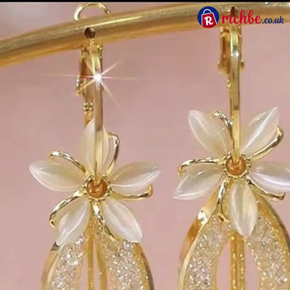 ❤️Elegant Flower Tassel Dangle Earrings - Clothing & Accessories