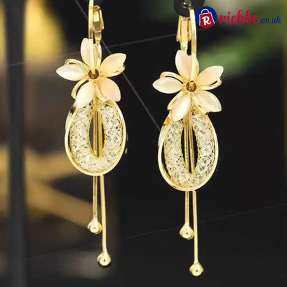 ❤️Elegant Flower Tassel Dangle Earrings - Clothing & Accessories