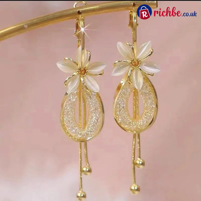 ❤️Elegant Flower Tassel Dangle Earrings - Clothing & Accessories