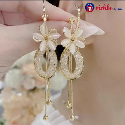 ❤️Elegant Flower Tassel Dangle Earrings - Clothing & Accessories