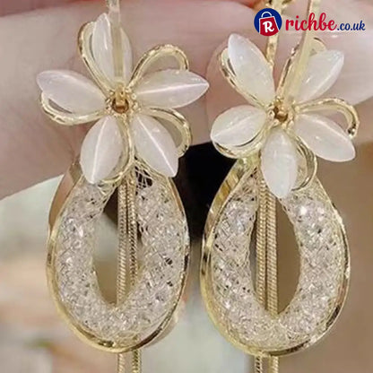 ❤️Elegant Flower Tassel Dangle Earrings - Clothing & Accessories