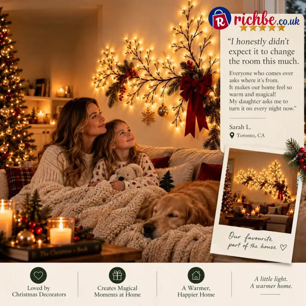 Enchanted Willow Vine Christmas Lights – 8 Lighting Modes & Warm White Glow - Houseware & Kitchen