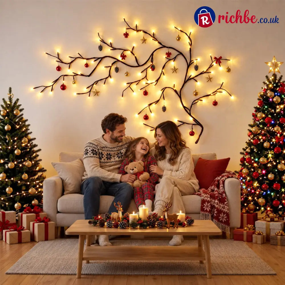 Enchanted Willow Vine Christmas Lights – 8 Lighting Modes & Warm White Glow - Houseware & Kitchen