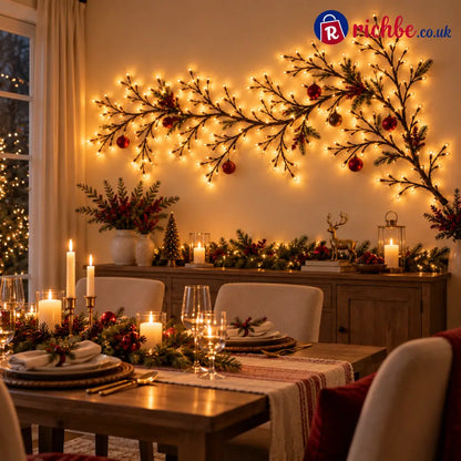 Enchanted Willow Vine Christmas Lights – 8 Lighting Modes & Warm White Glow - Houseware & Kitchen