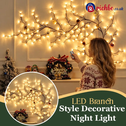 Enchanted Willow Vine Christmas Lights – 8 Lighting Modes & Warm White Glow - Houseware & Kitchen