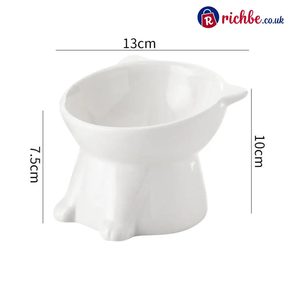 💝Ergonomic Elevated Cat Bowl - White - Houseware & Kitchen