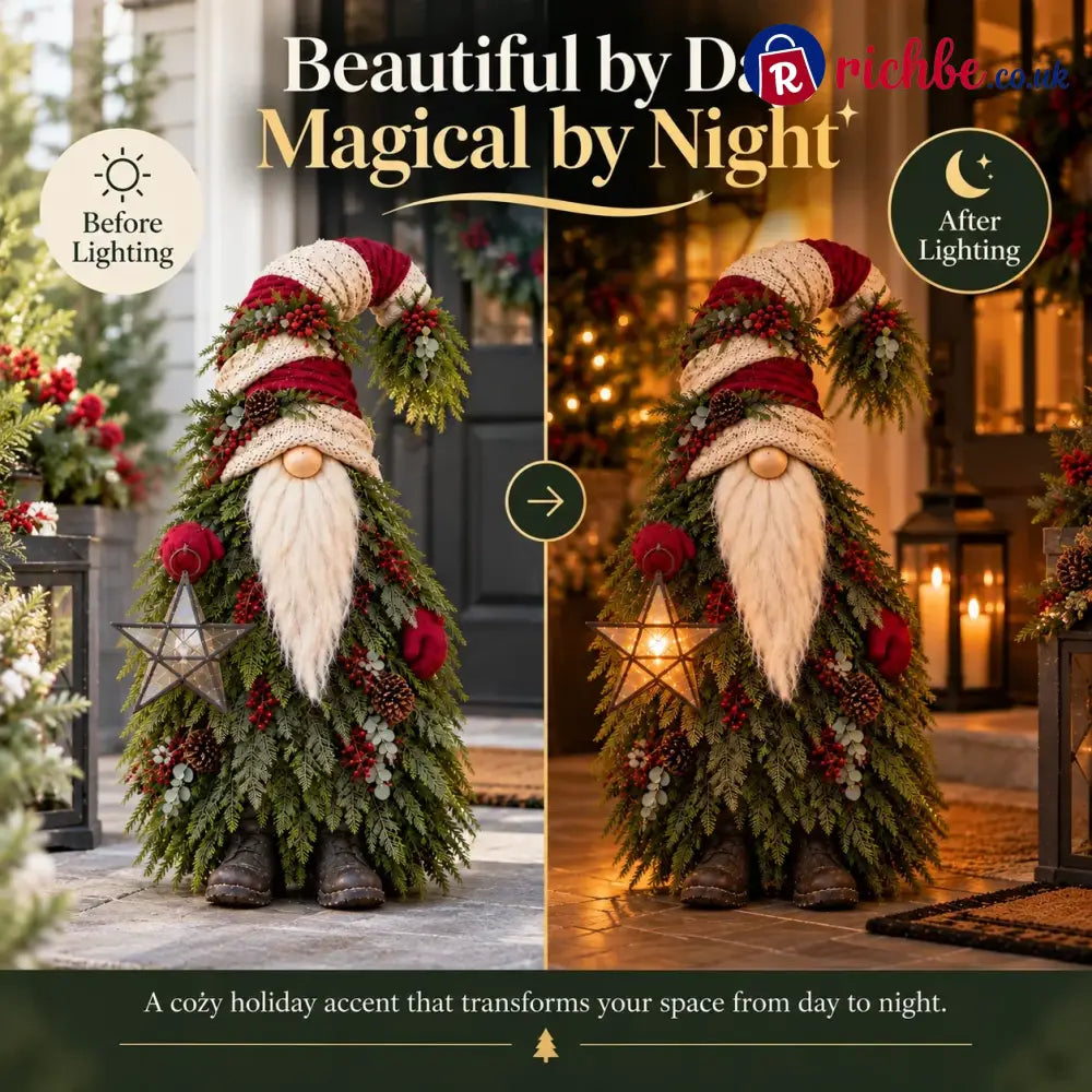 Evergreen Star Gnome™ Lighted Christmas Woodland Decor