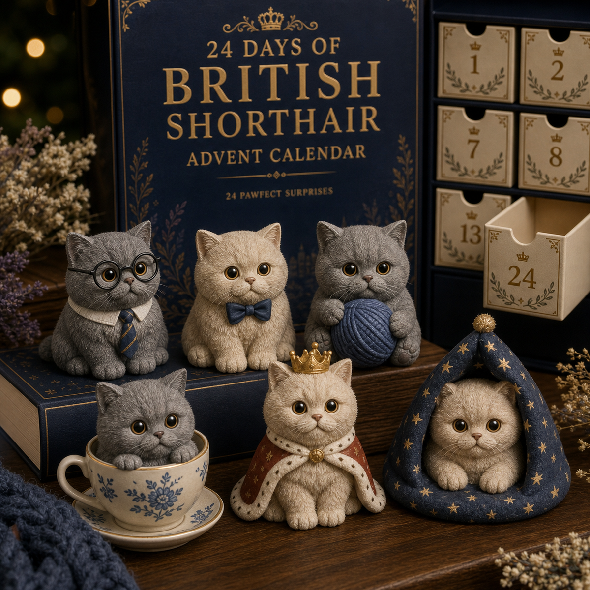 🐈‍⬛🎄 2026 British Shorthair Christmas Advent Calendar – 24 Festive Cat Collectible Surprises